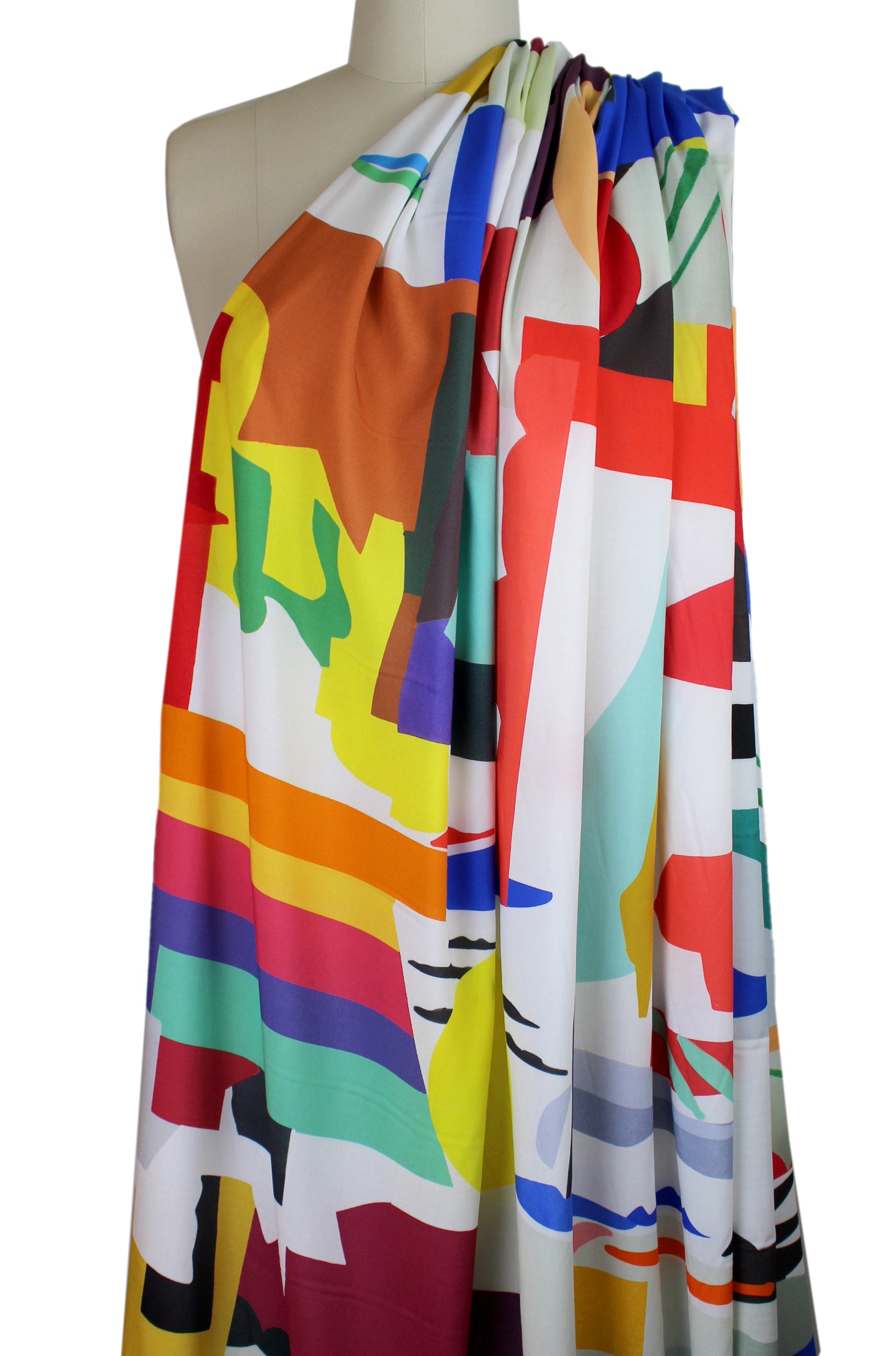 Massim0 'Matisse's garden' viscose challis woven