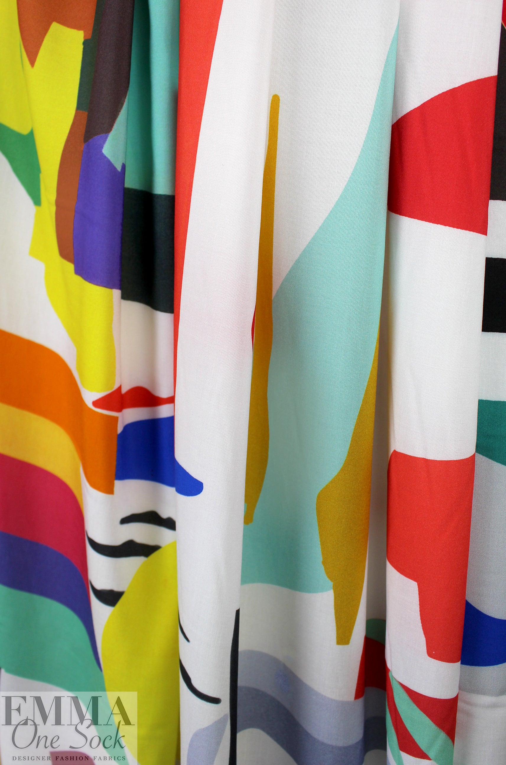 Massim0 'Matisse's garden' viscose challis woven