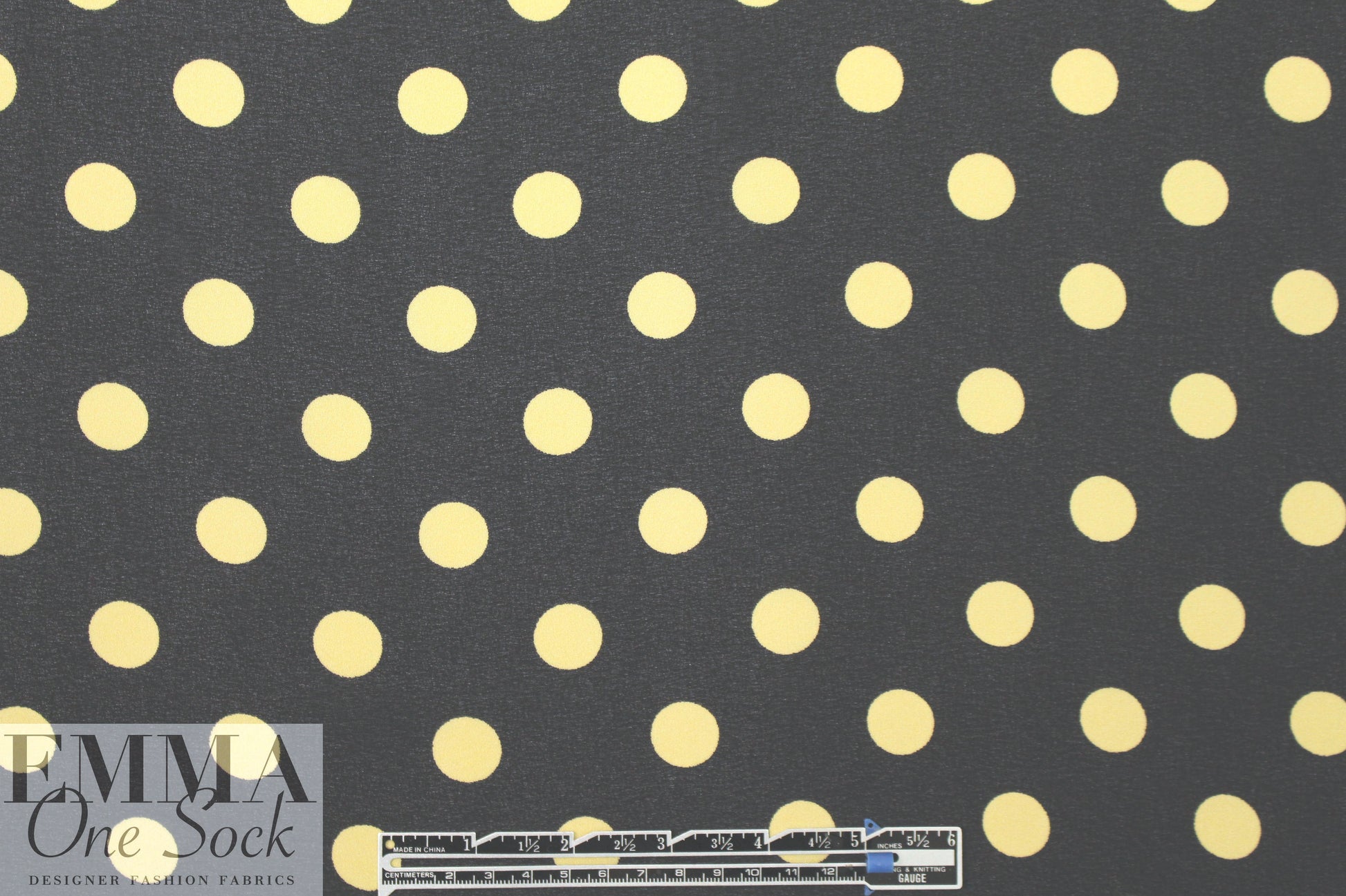 Italian sheer crepey viscose crepe woven black/butter 1.75 yd
