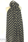 Italian sheer crepey viscose crepe woven black/butter