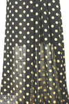 Italian sheer crepey viscose crepe woven black/butter 2.5 yd