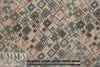 French viscose drapey woven - 'khaki bias graphic'