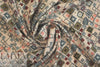 French viscose drapey woven - 'khaki bias graphic'