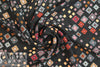 French viscose drapey woven - 'black bias graphic'