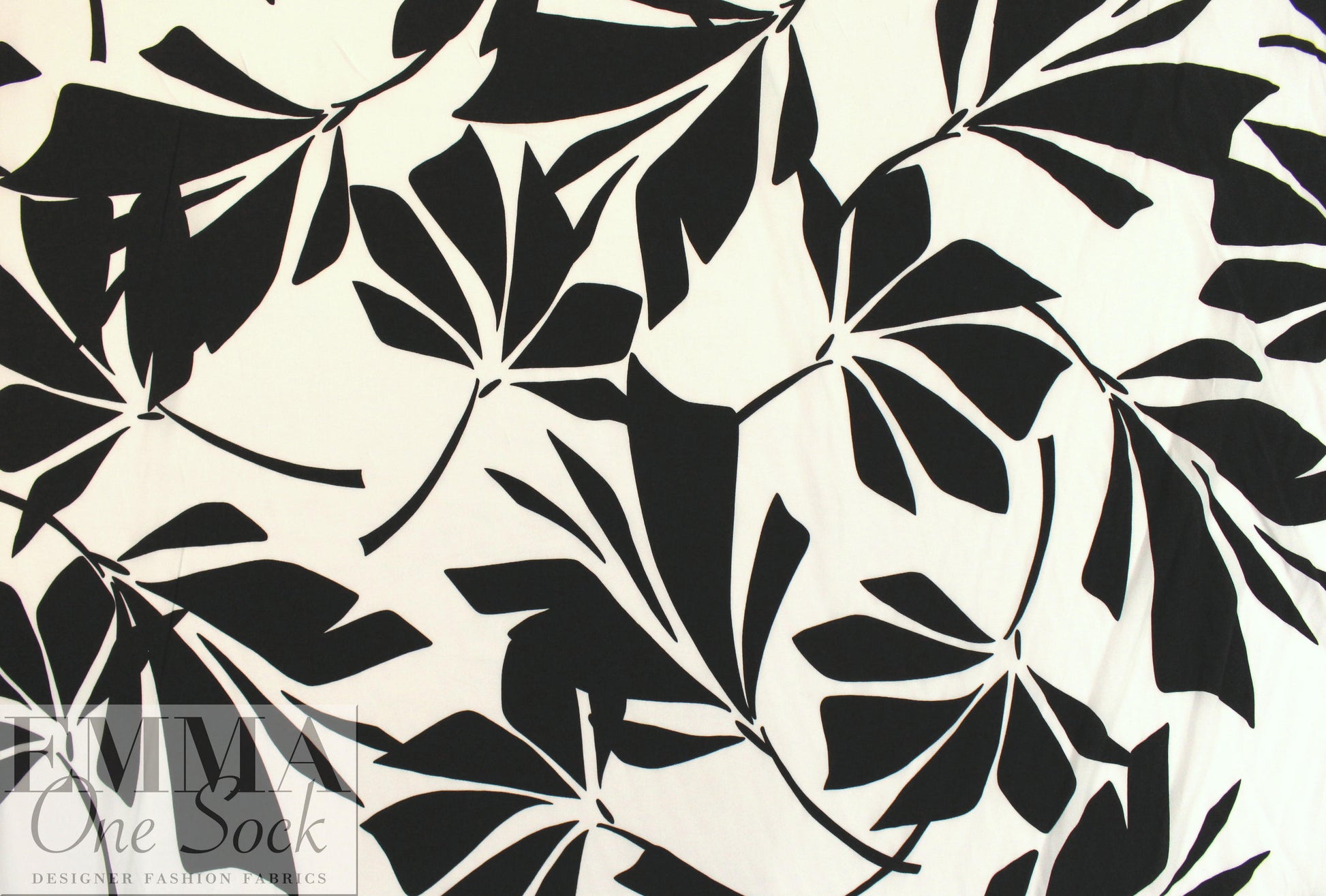 Italian viscose crepe woven - black/white silhouette 2 yd