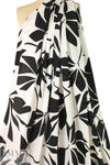 Italian viscose crepe woven - black/white silhouette