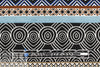 Italian 'deco stripe' viscose challis - blues/nutmeg 1 yard