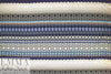 Italian 'deco stripe' viscose challis - blues/nutmeg 1.66 yd