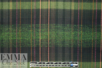 Italian fern/french roast viscose plaid drapey woven
