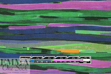 Italian vivid painterly stripes viscose crepe