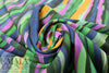 Italian vivid painterly stripes viscose crepe 1.5 yd