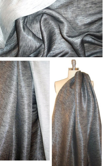 J. Crew viscose/lurex woven metallic gray lame' 1.7 yds