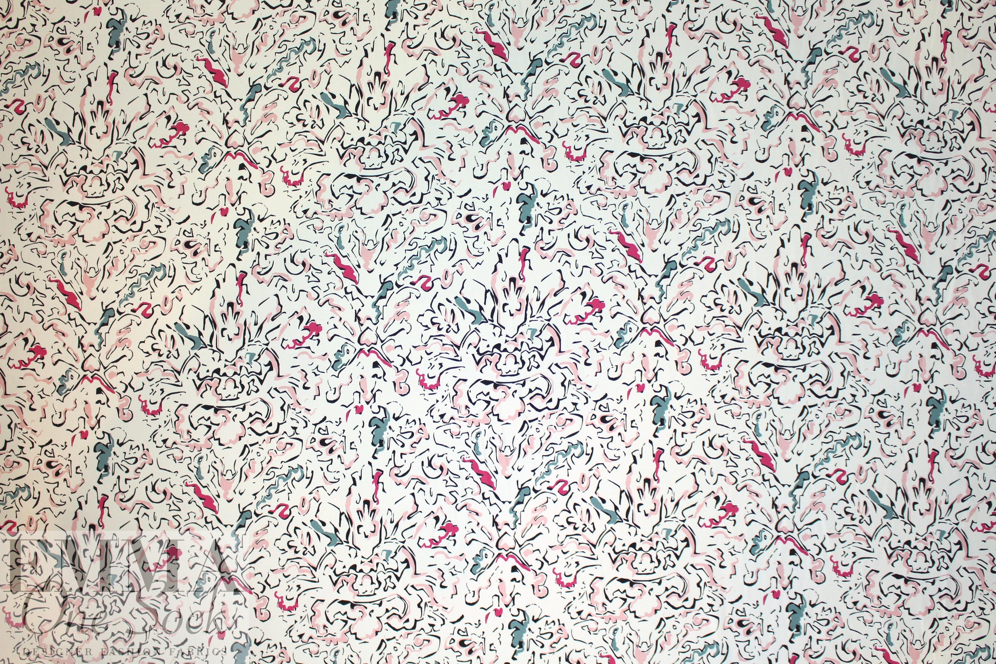 J. Mende1 pen and ink on cream viscose woven