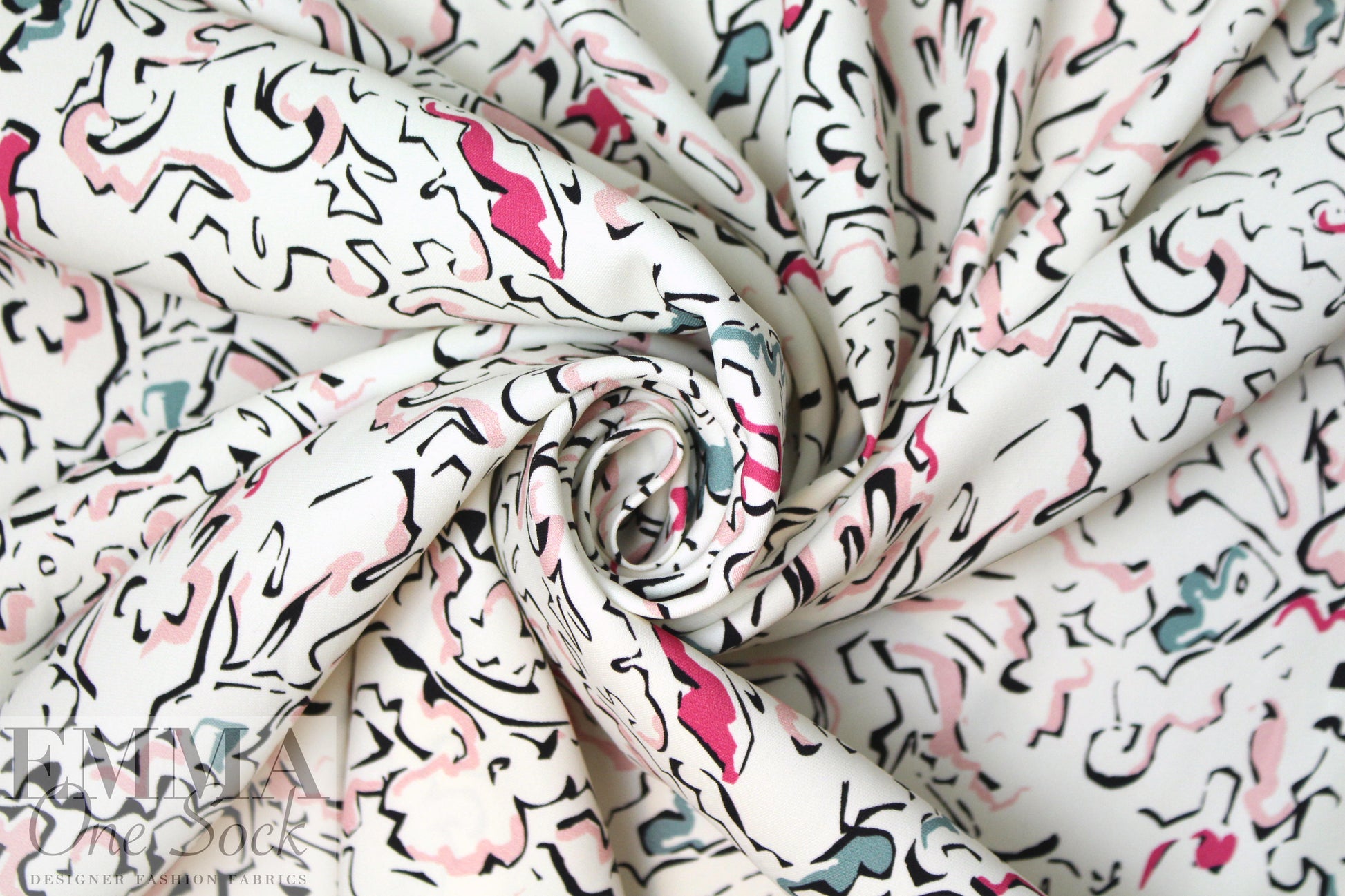 J. Mende1 pen and ink on cream viscose woven
