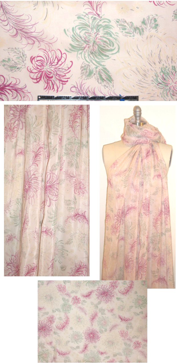 0yako feathery french floral viscose woven 2.75 yd