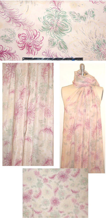 0yako feathery french floral viscose woven 2.75 yd
