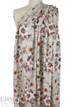 NY designer pale khaki floral textured viscose challis 1.5 yd