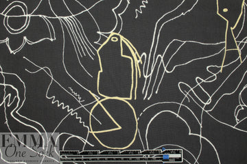 NY designer 'doodle bird' drapey viscose sheer woven