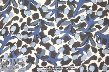 Mi11y blue/bark blooming graphic viscose crepe woven