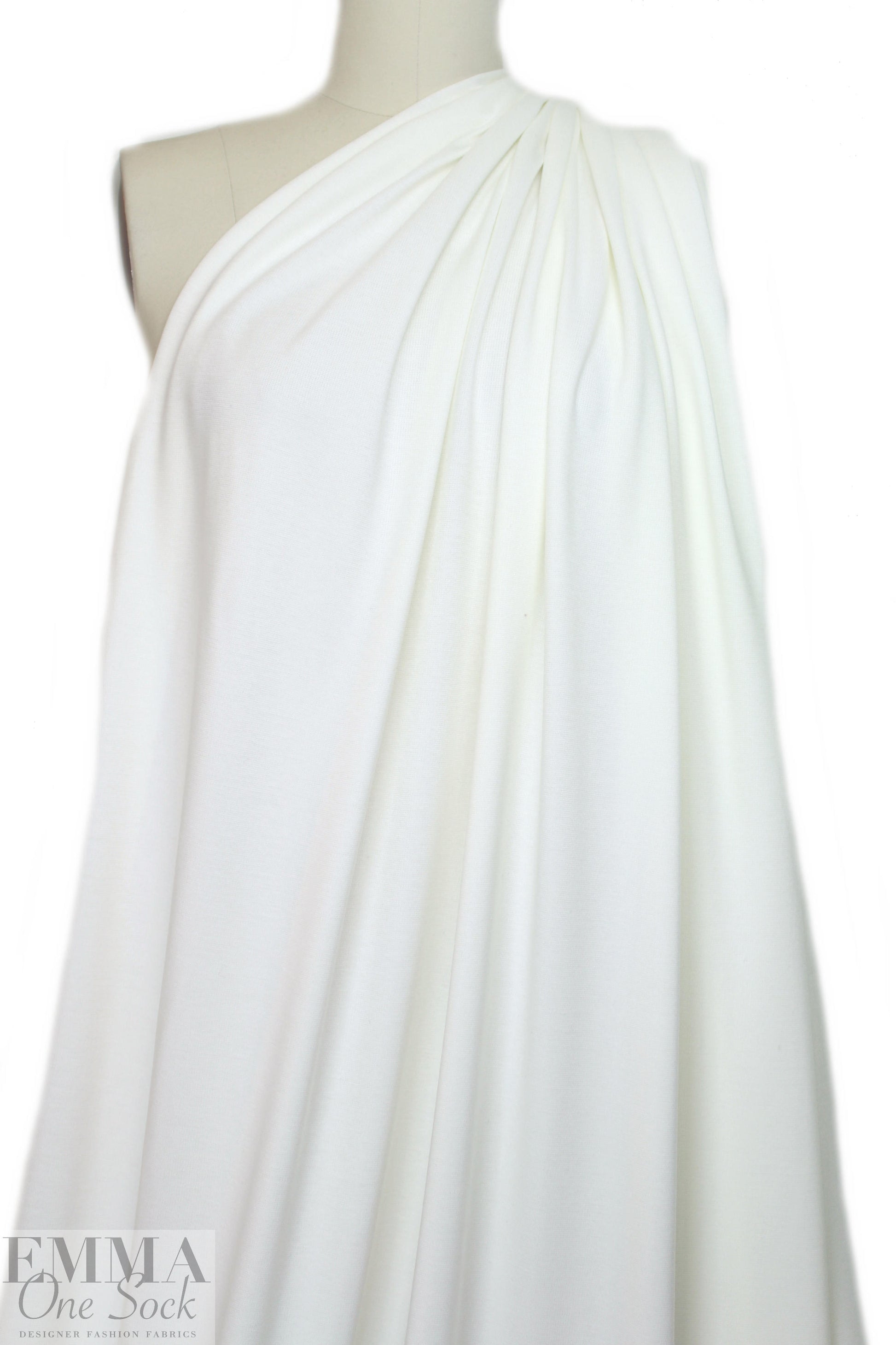 famous designer viscose sweater knit - light cream 1.625 yd