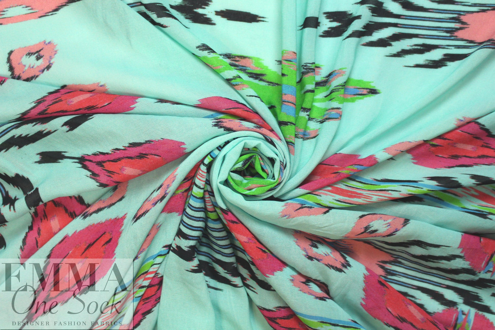 famous designer viscose panel - aqua southwest