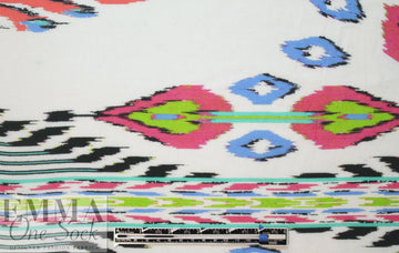 famous designer viscose panel - white southwest 1.25 yds