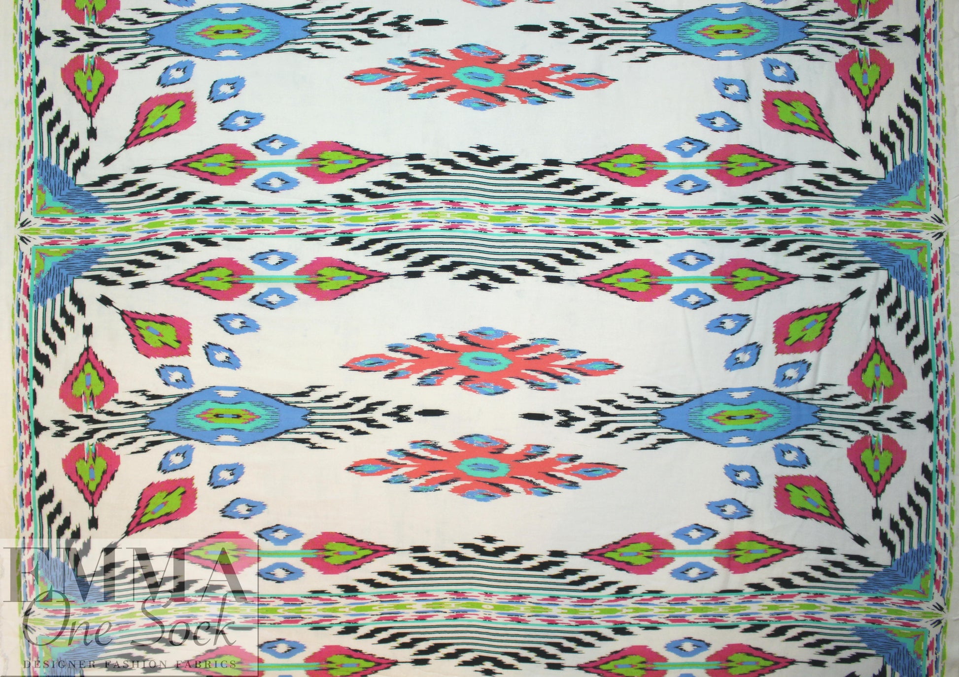 famous designer viscose panel - white southwest