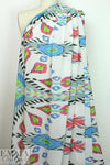 famous designer viscose panel - white southwest .5 yds