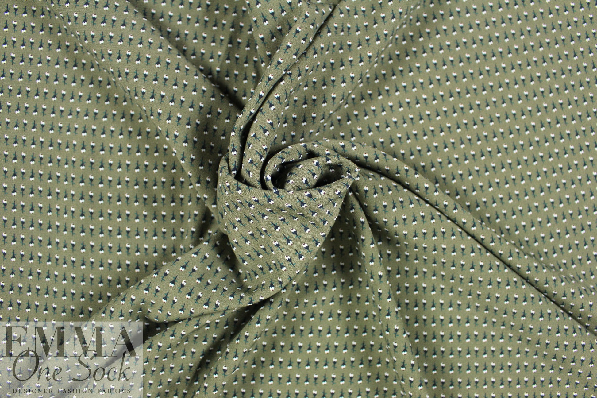 NY designer viscose crepe woven - teeny floral
