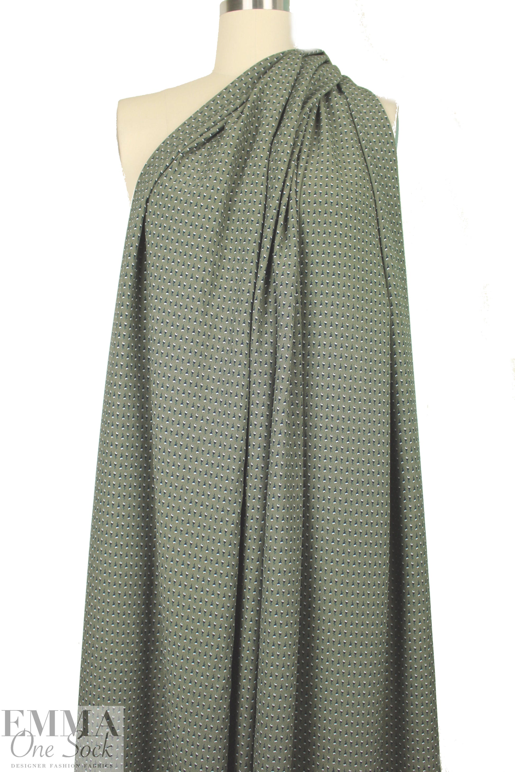 NY designer viscose crepe woven - teeny floral