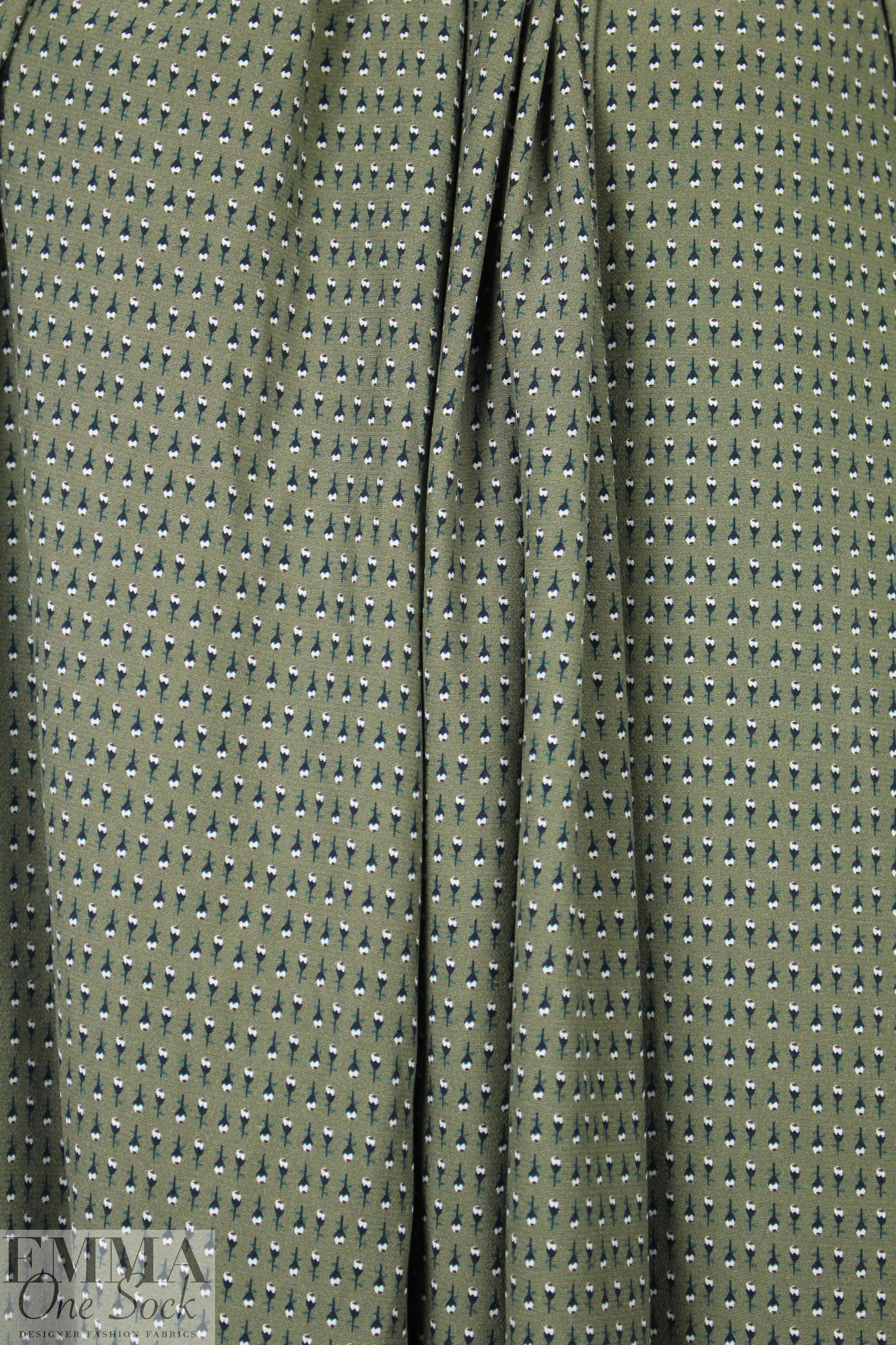 NY designer viscose crepe woven - teeny floral