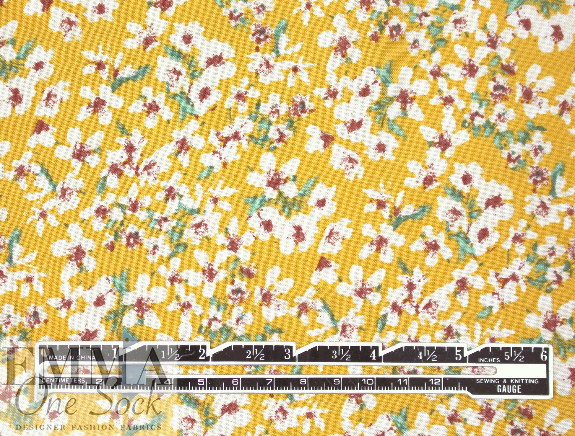 NY designer dainty flowers viscose challis 1.5 yd