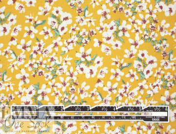 NY designer dainty flowers viscose challis 1.66 yd