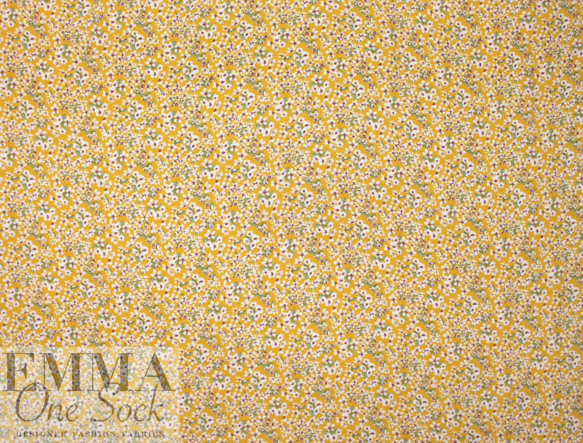 NY designer dainty flowers viscose challis 1.5 yd