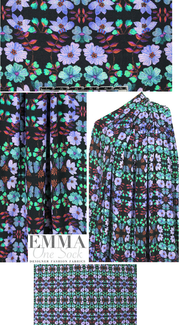 Nico1e Mi11er mirror image floral viscose woven