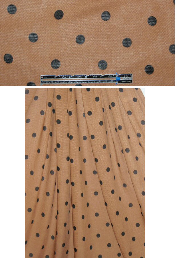 Italian viscose jacquard dot - sienna/black .875 yds