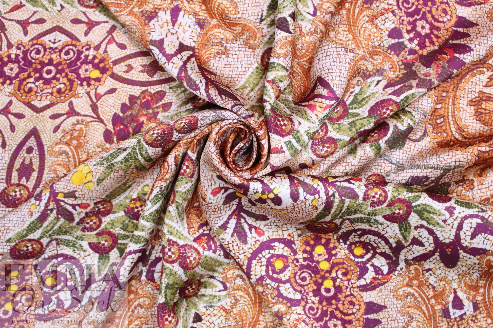 Do1ce & G. mosaic design satin viscose woven 1.66 yd