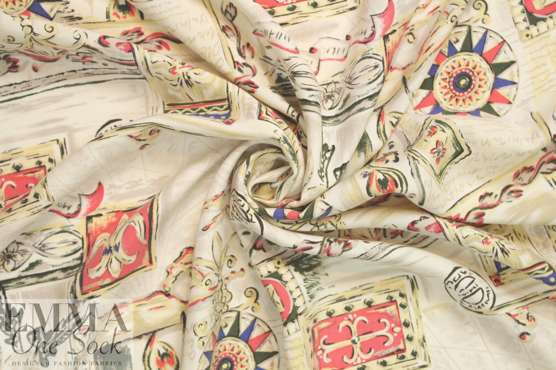 NY designer travel diary brushed silk woven 1.25 yd
