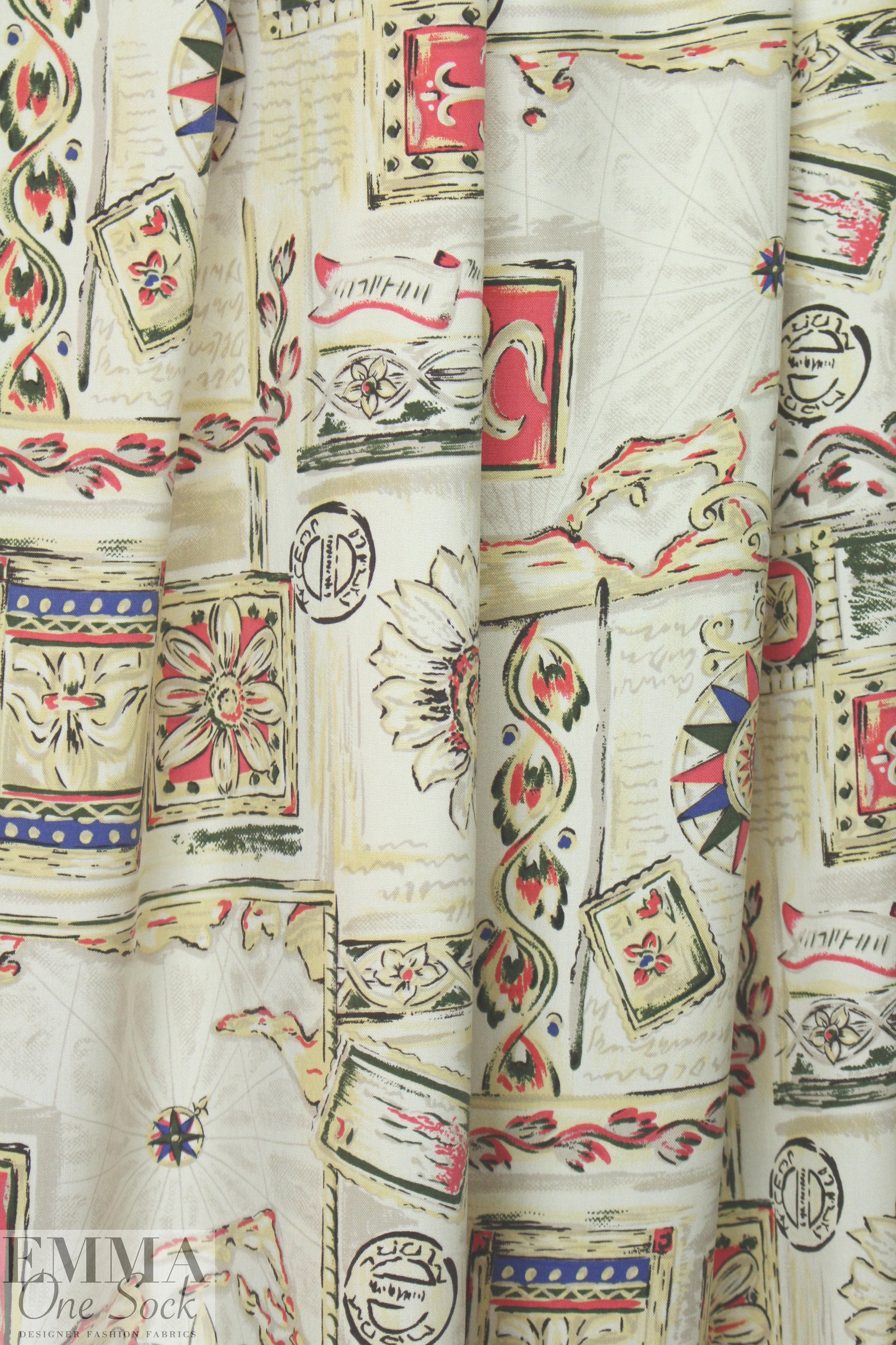 NY designer travel diary brushed silk woven 1.25 yd