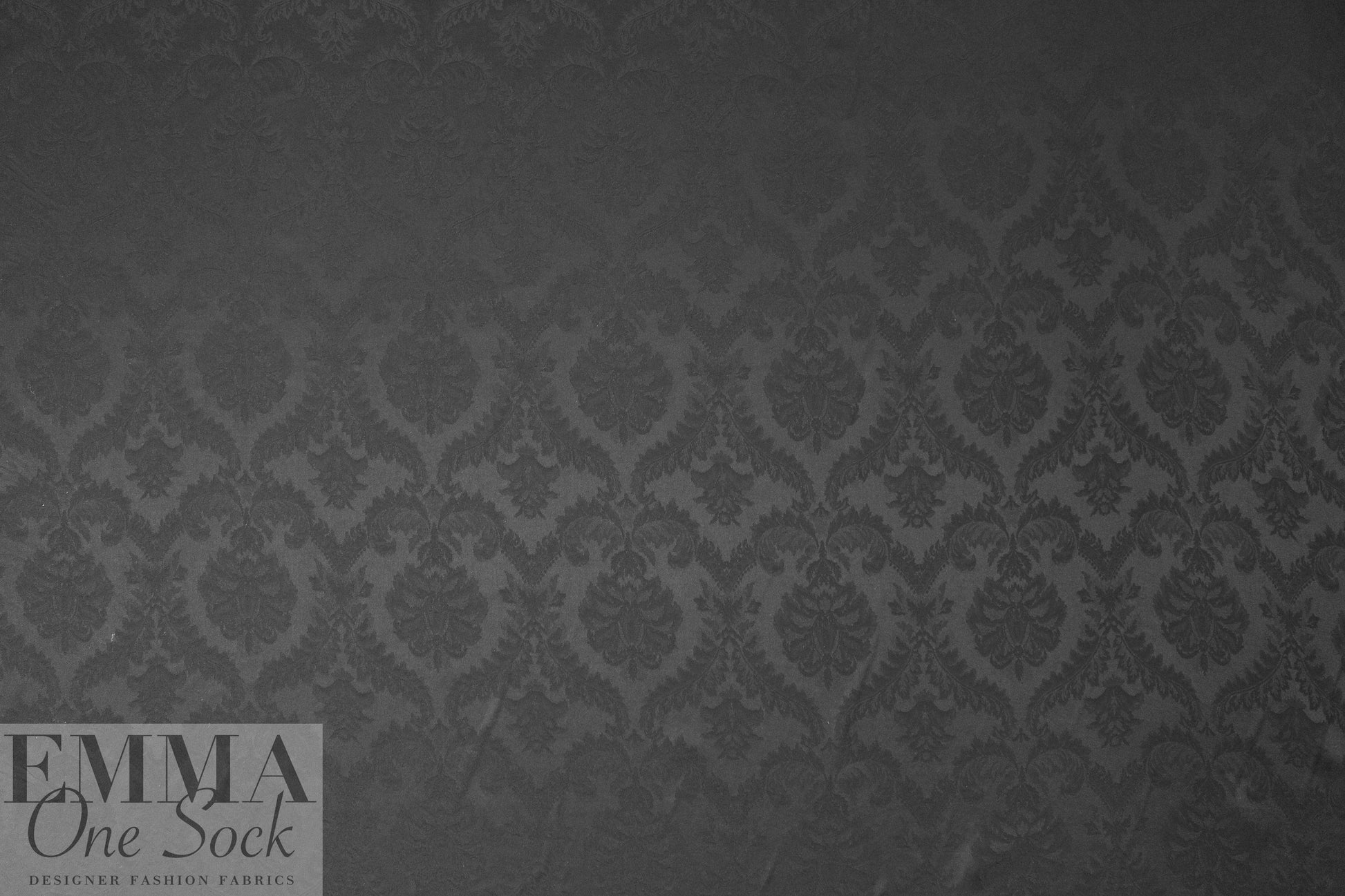 NY designer viscose fleur de lis jacquard - black on black 1.66 yd