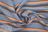 Italian yarn-dyed stripe woven - denim/terracotta