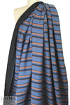 Italian yarn-dyed stripe woven - denim/terracotta