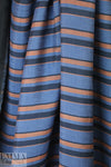 Italian yarn-dyed stripe woven - denim/terracotta