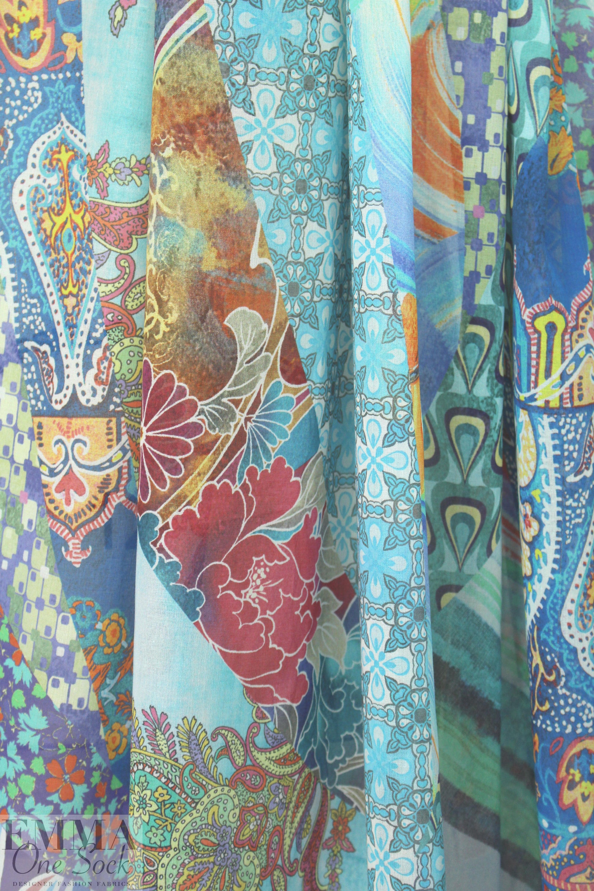 Italian viscose voile - decorative patchwork 1.25 yds