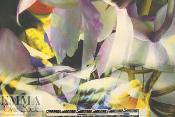 Italian layered floral abstract viscose crepe woven