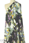 Italian layered floral abstract viscose crepe woven