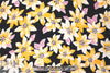 NY designer citrine/midnight floral viscose crepe woven 1.625 yd