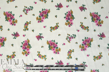 Italian light and drapey viscose satin floral  1.66 yd