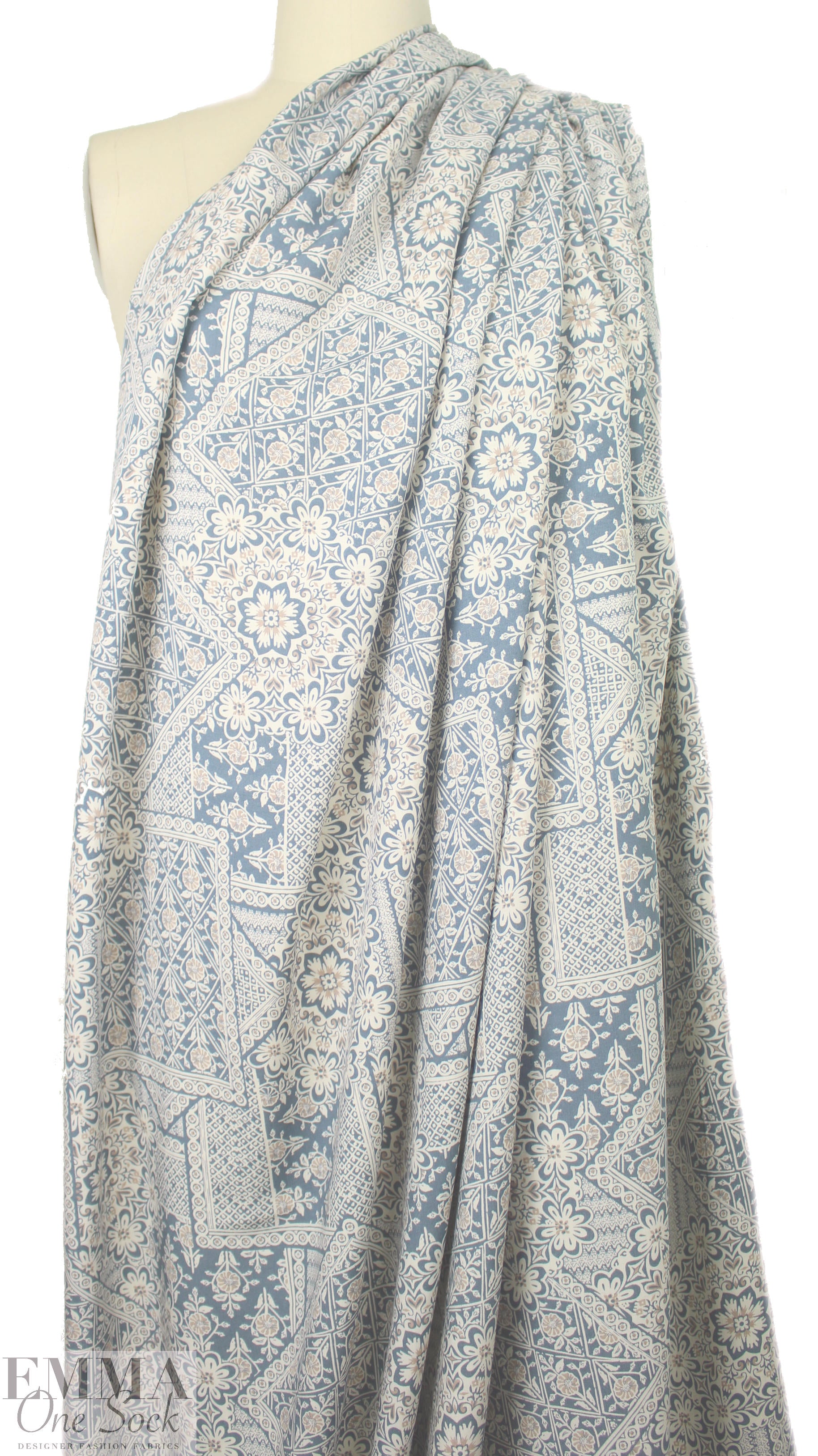 NY designer bandana montage drapey viscose woven