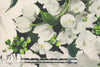 Italian painterly white floral viscose crepe woven